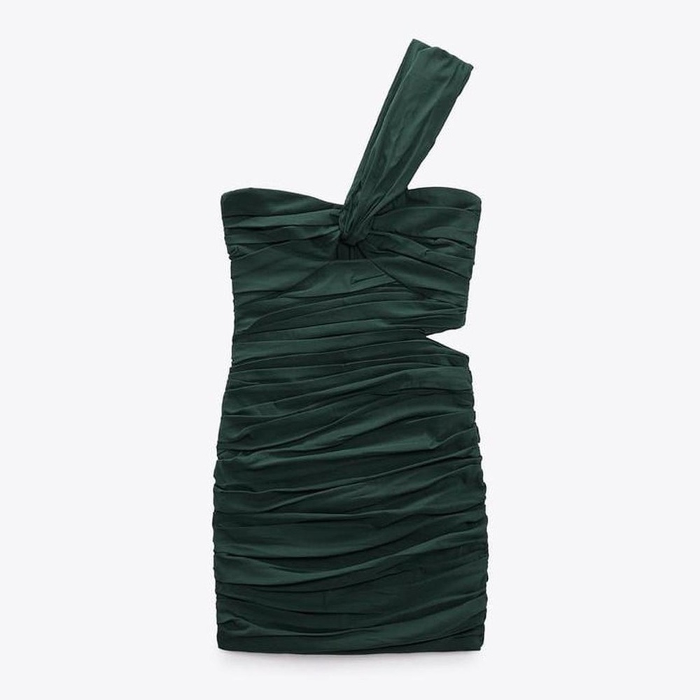 ZARA | Asymmetrical Green Cocktail Dress